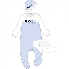 Hugo Boss Baby Boys Pyjama & Hat Set - Pale Blue